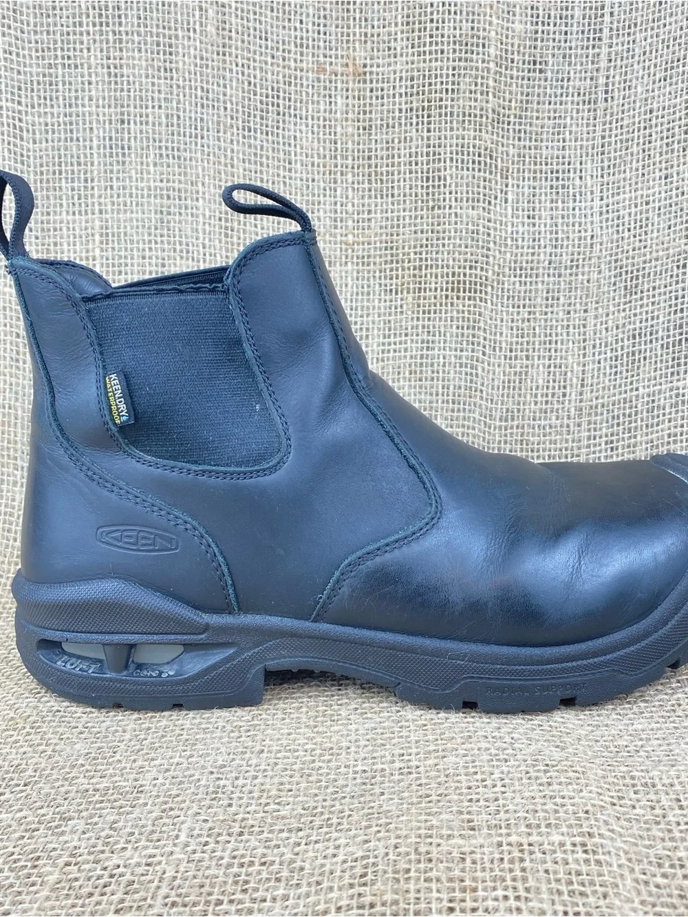 Keen Work Boot Mens 10 D Utility Black Waterproof Leather Carbon Toe Safety Slip